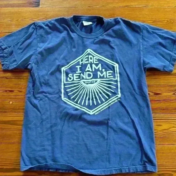 2 Religious Themed T-Shirts Gildan Red/Burgundy XL Comfort Colors Blue L - Picture 5 of 8